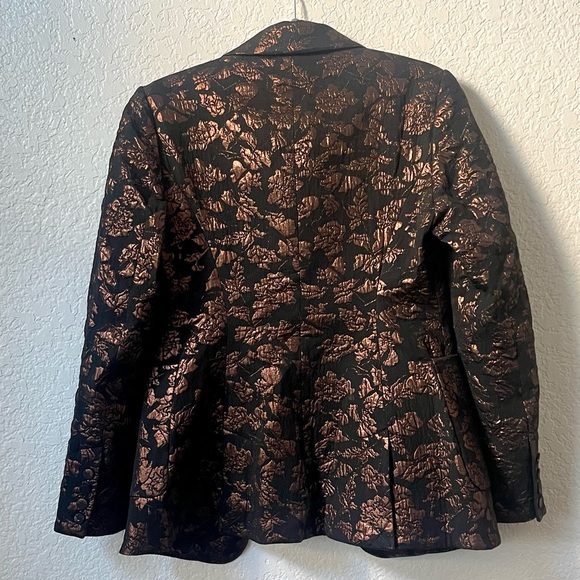 NEW Tanya Taylor Jared Jacquard Blazer Jacket Black and Gold Size 4 - Picture 6 of 8